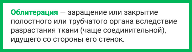 Что такое облитерация