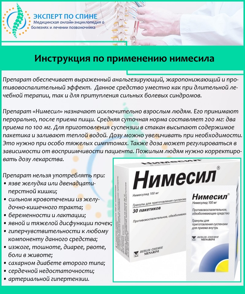 Инструкция по применению нимесила